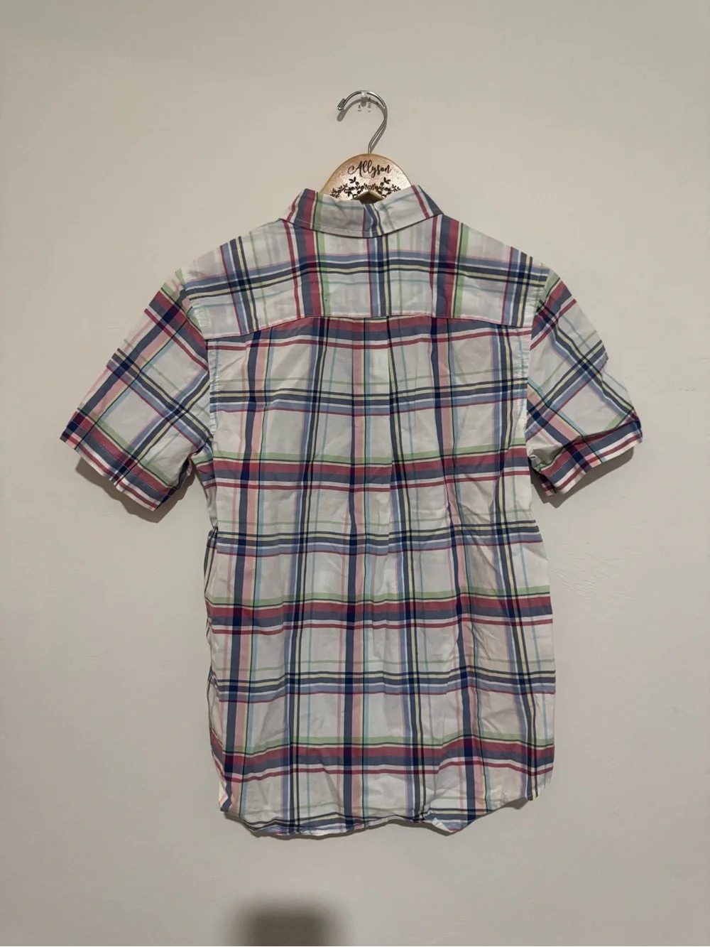 Polo Ralph Lauren Boys Size L 14-16 Plaid Short Sleeve Button Down Shirt Multi